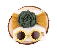 Baby-Stirnband und Sonnenbrille, atmungsaktives Nylon-Haarband, elastische Blume, Kopfbedeckung mit Brille für den täglichen Gebrauch