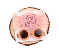 Baby-Stirnband und Sonnenbrille, atmungsaktives Nylon-Haarband, elastische Blume, Kopfbedeckung mit Brille für den täglichen Gebrauch