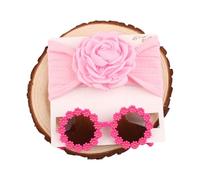 Baby-Stirnband und Sonnenbrille, atmungsaktives Nylon-Haarband, elastische Blume, Kopfbedeckung mit Brille für den täglichen Gebrauch