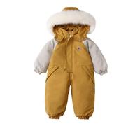 Baby Strampler Schneeanzug Winter Wollwalk Overall 86 92 104 110 Mit Kapuze Reißverschlüsse Skianzug Winteranzug Für Mädchen Jungen Kinder Softshellanzug,04 Gelb,3-4 Jahre