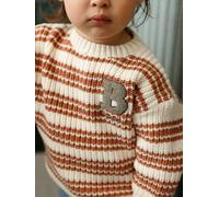 Baby Streifenpullover mit Frottee-Buchstabe beige Gr. 62 von vertbaudet