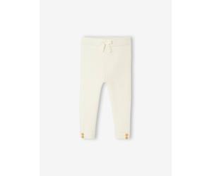 Baby Strick-Leggings mit Schleife & Zierknöpfe vanille Gr. 80 von Vertbaudet