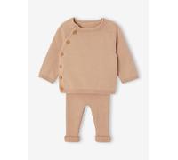 Baby Strick-Set aus Jacke & Hose, Bio-Baumwolle beige Gr. 50 von Vertbaudet