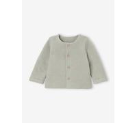 Baby Strickjacke aus Baumwolle BASIC salbeigrün Gr. 50 von Vertbaudet