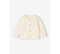 Baby Strickjacke aus Baumwolle BASIC wollweiß Gr. 44 von Vertbaudet
