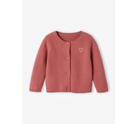 Baby Strickjacke Herz BASIC, personalisierbar altrosa Gr. 80 von Vertbaudet
