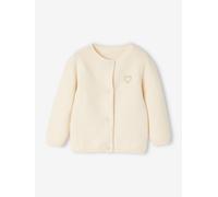 Baby Strickjacke Herz BASIC, personalisierbar wollweiß Gr. 80 von Vertbaudet