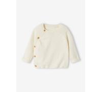 Baby Strickjacke mit Knöpfen, personalisierbar wollweiß Gr. 74 von vertbaudet