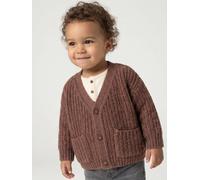 Baby Strickjacke mit V-Ausschnitt, Grobstrick schokolade Gr. 92/98 von Vertbaudet