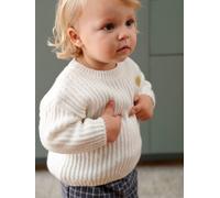 Baby Strickpullover, Herz wollweiß Gr. 74 von Vertbaudet