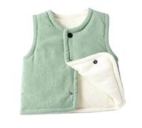 Baby süß Fleece Weste Jungen Mädchen Ärmellos Fleecejacke Samt Weste Top Baumwolle Steppweste Waistcoat Warm Vest Gepolsterte Weste Säugling Kleinkind (Green, 2-3 Years)