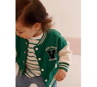 Baby Sweatjacke im College-Style mit Recycling-Polyester grün Gr. 62 von vertbaudet