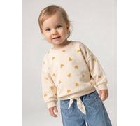 Baby Sweatshirt mit Allover-Print personalisierbar vanille herzen Gr. 92/98 von Vertbaudet