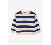 Baby Sweatshirt mit breiten Streifen, Recycling-Baumwolle blau Gr. 71 von vertbaudet