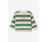 Baby Sweatshirt mit breiten Streifen, Recycling-Baumwolle grün Gr. 86 von vertbaudet