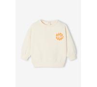 Baby Sweatshirt mit Motiv vorn & Recycling-Polyester BASIC wollweiß Gr. 92/98 von vertbaudet