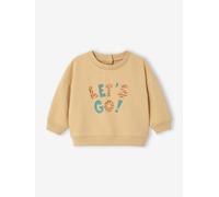 Baby Sweatshirt mit Print LET'S GO cappuccino Gr. 92/98 von Vertbaudet