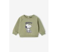 Baby Sweatshirt mit Raglanärmel, Druckknopföffnung hinten SNOOPY khaki Gr. 74 von Peanuts Snoopy