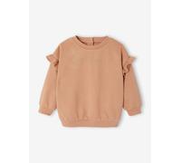 Baby Sweatshirt mit Rüschen, Recycling-Polyester, personalisierbar pekannuss Gr. 92/98 von vertbaudet