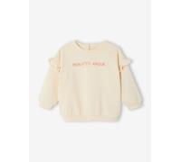 Baby Sweatshirt mit Rüschen, Recycling-Polyester, personalisierbar vanille Gr. 92/98 von vertbaudet