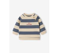Baby Sweatshirt, Streifen graublau Gr. 71 von Vertbaudet