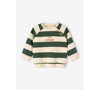 Baby Sweatshirt, Streifen tannengrün Gr. 74 von Vertbaudet