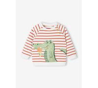Baby Sweatshirt, Streifen terrakotta farbe Gr. 80 von vertbaudet