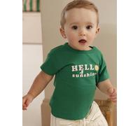 Baby T-Shirt aus Bio-Baumwolle, Hello Sunshine grün Gr. 80 von vertbaudet