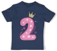 Baby T-Shirt Jungen - 2. Geburtstag - Zweiter Birthday Mädchen - 18/24 Monate - Navy Blau - geburtstagsshirt 2 Tshirt ich Bin Zwei 2.Geburtstag Zahl Shirt Jahre Outfit zweijährige geburtstagskrone