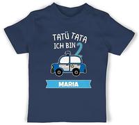 Baby T-Shirt Mädchen Jungen - 2. Geburtstag - Ich Bin 2 Polizei TatüTata ich werde 2 Polizeiauto - 18/24 Monate - Navy Blau - t Shirt Name Zwei Tshirt geburtstagsshirt Jahre 2.Geburtstag Shirts