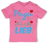 Baby T-Shirt Mädchen Jungen - Geschenk zum Vatertag - Papa Ich hab Dich lieb - 18/24 Monate - Pink - vatertagstshirt papatagsgeschenk Love dad Tshirt Papa-Baby-t-Shirt Vatertagsgeschenk Liebe Shirt