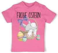 Baby T-Shirt Mädchen Jungen - Kleiner Hase I - 12/18 Monate - Pink - der kleine Tshirt mit Hasen osterhasen Bunny Shirt Osterhase ich Bin Shirts hasenmotiv Babykleidung häschen t Rabbit hasi