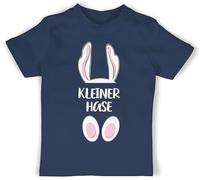 Baby T-Shirt Mädchen Jungen - Kleiner Hase I - 3/6 Monate - Navy Blau - der kleine Tshirt mit Hasen osterhasen Bunny Shirt Osterhase ich Bin Shirts hasenmotiv Babykleidung häschen t Rabbit hasi