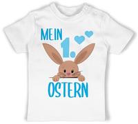 Baby T-Shirt Mädchen Jungen - Ostergeschenke - Mein 1. Ostern Hase I Mein erstes Ostern I Easter - 6/12 Monate - Weiß - 1.Ostern Shirt Oster Babykleidung ostermotiv 1 Tshirt Hasen-t-Shirt