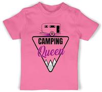 Baby T-Shirt Mädchen Jungen - Urlaub - Camping Queen - schwarz/lila - 6/12 Monate - Pink - Tshirt Shirt Shirts Oberteil t