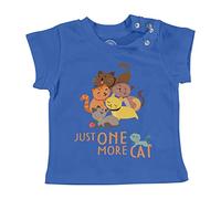 Baby-T-Shirt mit kurzen Ärmeln Blau Just One More Cat Katze Kätzchen Illustration Zeichnung