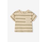 Baby T-Shirt mit Streifen, Slub-Jersey aus Bio-Baumwolle grün Gr. 92/98 von vertbaudet
