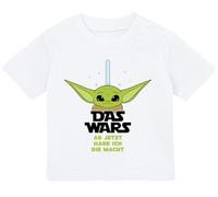 Baby Tshirt in Weiß 0-36 Monate mit Druck T-Shirt mit Spruch Star Wars Joda, Das Wars, ab jetzt Habe Ich die Macht T-Shirt für Kleinkind 0, 1, 2, 3 Jahre
