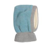 Baby und Kinder Schalmütze grau-blau melange
