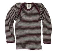 Baby Unterhemd langarm, 70% Wolle (kbT) 30% Seide, Engel natur (86/92, Hellgrau melange/Orchidee)