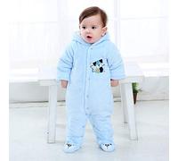 Baby Verdicken Overall Mit Kapuze Unisex Cartoon Strampler mit Fuß Schneeanzug Winter Warme Jumpsuit Outwear Kleidung Mädchen Jungen 0-12 Monate Blau 1 6-9 Monate