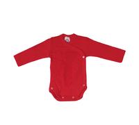 Babybody aus Merinowolle und Seide von Cosilana mit langen Ärmeln, rot Größe: 62/68