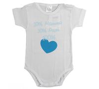Babybody mit halben Ärmeln - 50 % Mama und 50 % Papa - 12 Monate