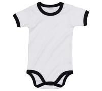 Babybugz Baby-Body mit kurzen Ärmeln, zweifarbig - Weiß / schwarz | 6-12 Monate