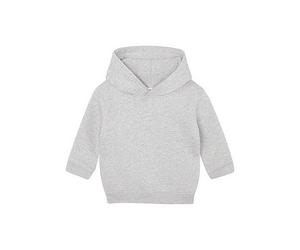Babybugz Baby Hoodie Hoody Kapuzenpullover T-Shirt 6 - 24 Monate 280 g/m² Bio Baumwolle Vegan Heather Grey Melange 6-12 Monate
