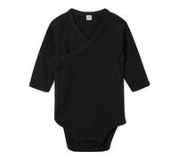 Babybugz Baby Kimono Wickelbody Strampler 3/4 Arm Vegan Black 3-6 Monate