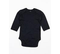 Babybugz Baby Kimono Wickelbody Strampler Langarm Schwarz 6-12 Monate