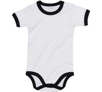 Babybugz Baby-Body mit kurzen Ärmeln, zweifarbig - Weiß / schwarz | 6-12 Monate