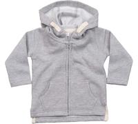 Babybugz Kinder Baby Kapuzen Sweatjacke Baby-Sweatjacke BZ32 heather grey melange 18-24 months