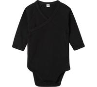 Babybugz Baby Wickelbody mit langen Ärmeln Kimono - Schwarz | 6-12 Monate